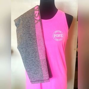Victoria Secret VSX Sport Capri Leggings (M) & VS PINK Workout Tank (S) OUTFIT